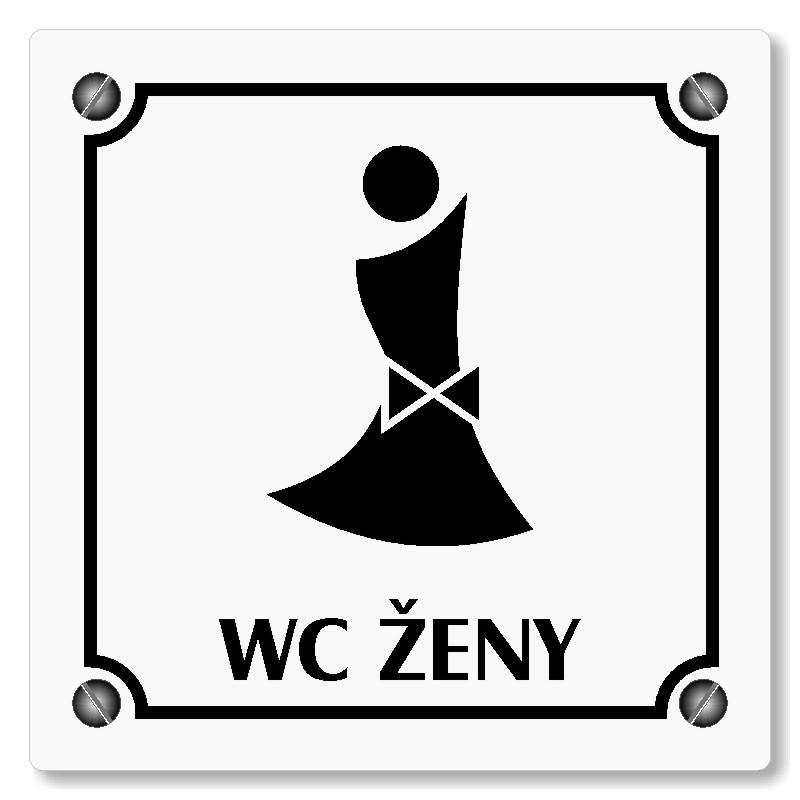 WC ženy, 148x148mm, bílá, Kansas